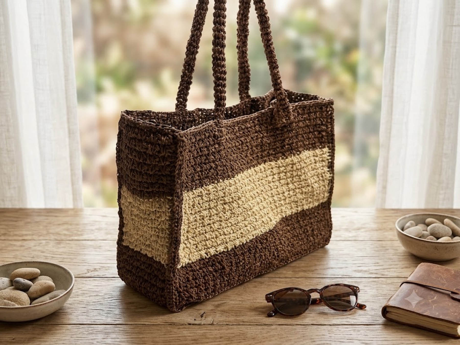Brown Block Tote