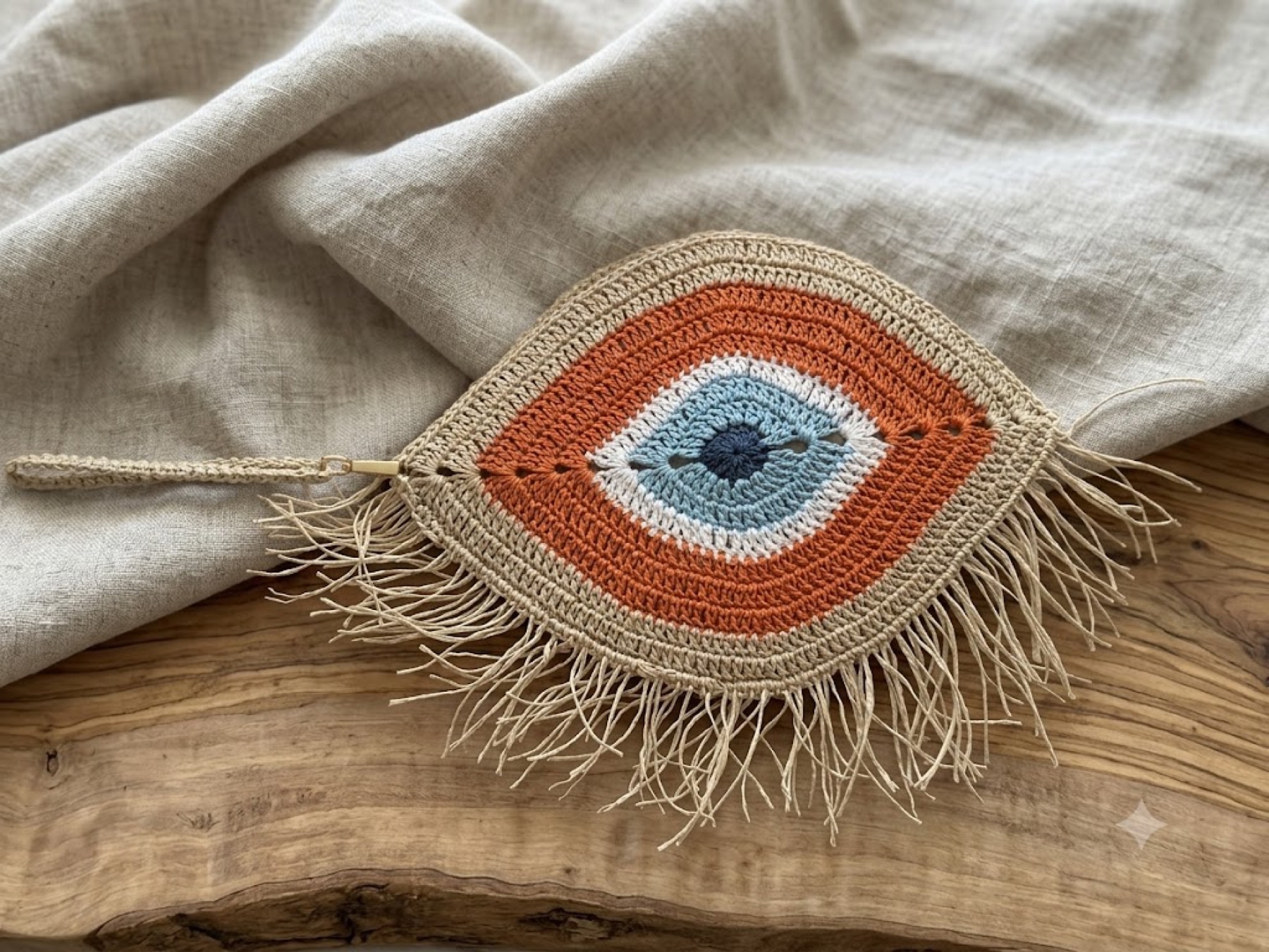 Orange Evil Eye Clutch 2