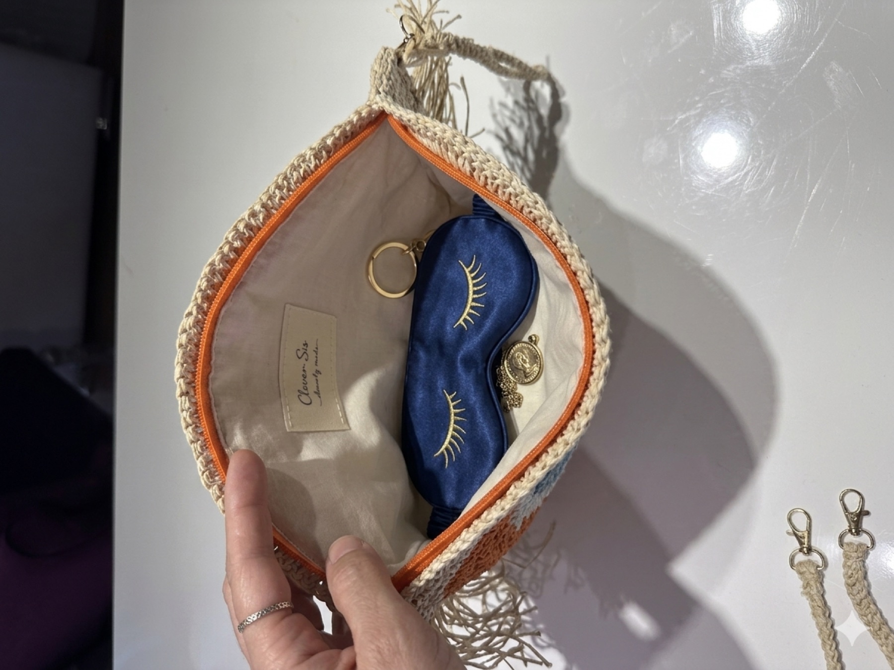 Orange Evil Eye Clutch 4
