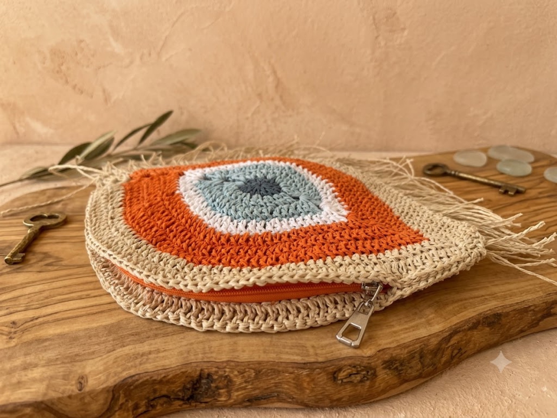 Orange Evil Eye Clutch 3